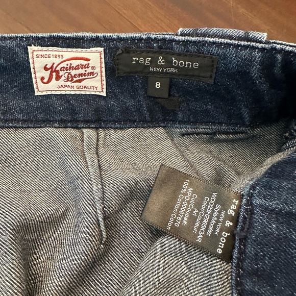 rag & bone Leyton Mid-Rise Crop Straight-Leg Jeans Kaihara Denim Japan - Picture 8 of 8